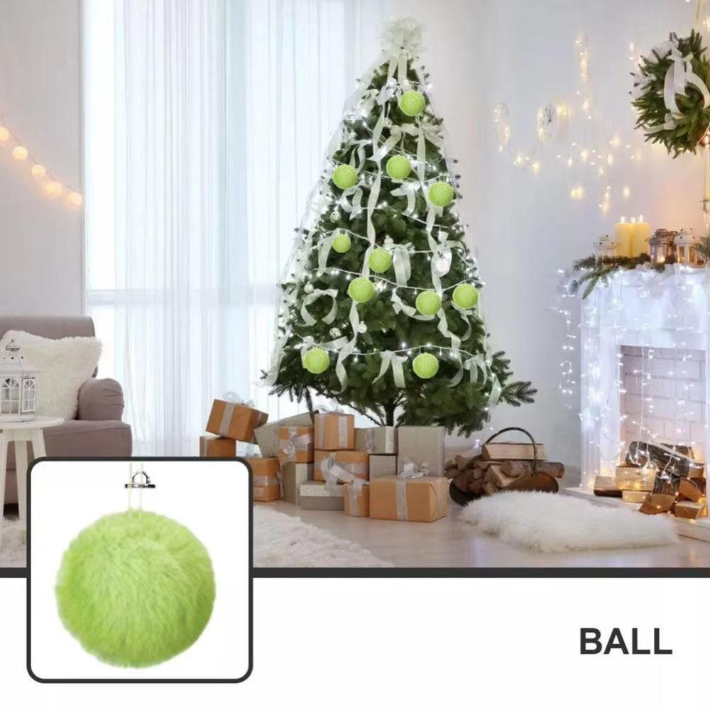 12PCS Gifts Surface Christmas Balls Ornaments DIY Craft Soft Pom Pom Balls Christmas Tree Balls Party Supplies