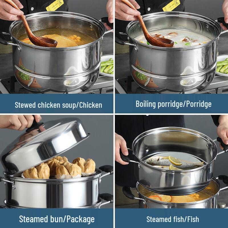 Mr. Jane 3-Layer Stainless Steel Steamer Pot, 36cm