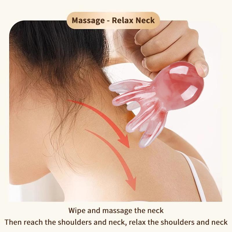 Resin Octopus Massage Comb Head Meridian Scraping Scalp Massage Brush Acupuncture Gua Sha Massage Comb Fatigue Relief Massage