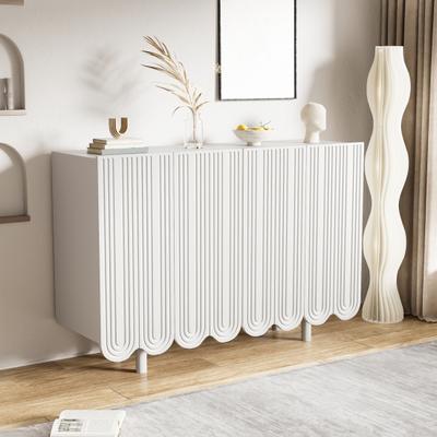 Storage Cabinet Spacious Countertop Stable Structure Minimalist Style Strong Load-bearing with Shelf Heavy Duty Freestanding Sideboard Hutch Cabinet