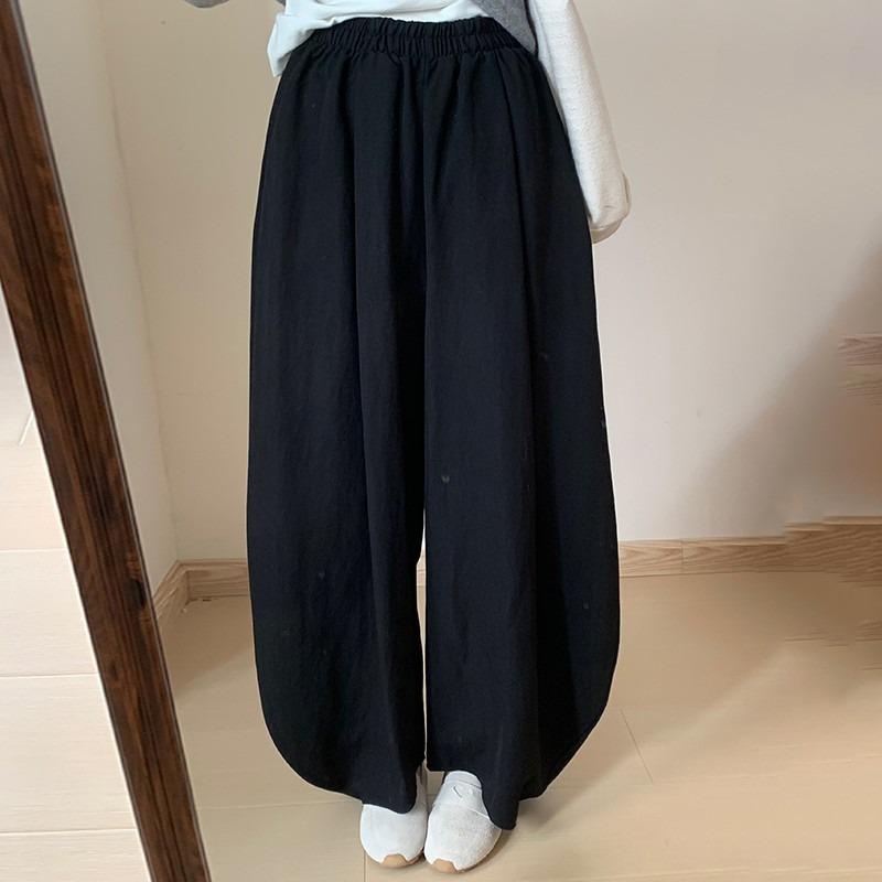Casual pod pants women's summer new high waist loose and thin wide leg walking pants drape versatile grandma pants