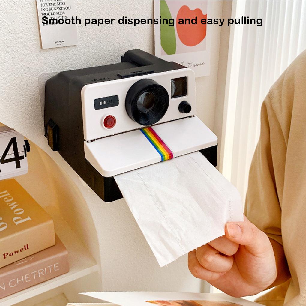 Paper Holder Roll Box Tissues Case Attractive Handily Install Space Saving Decorations Camera Shaped Sweet Gift Storage Boxes