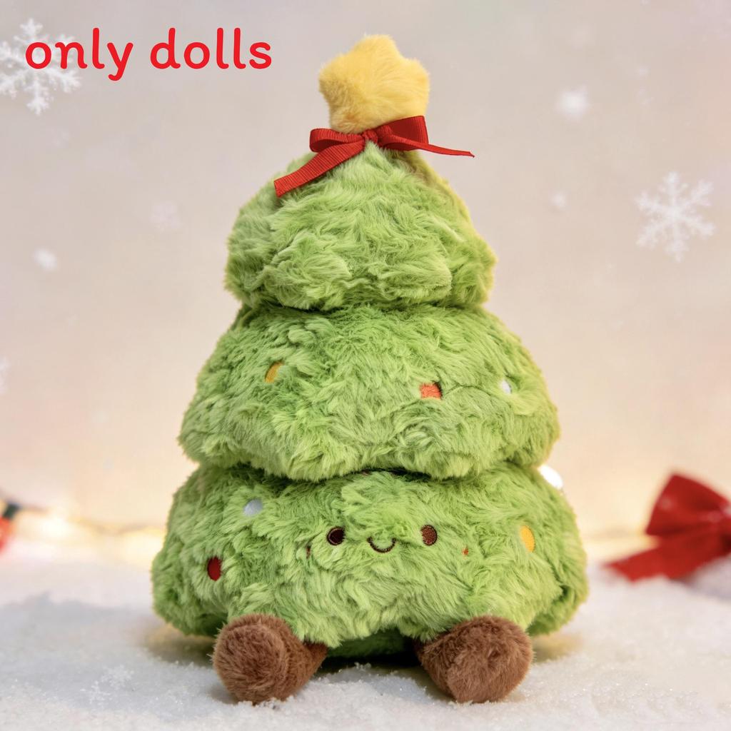 Söt Nalle och Julgran Gosedjursdocka Med PP-bomullsfyllning För Julklappsutdelning Och Barnrumsinredning