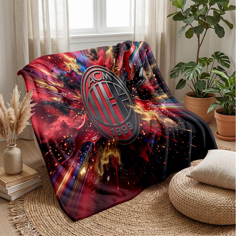 AC Milan Theme blanket Soft Flannel Blanket Plush Throw Blanket Cozy Sofa Bed Blanket for Home Decor