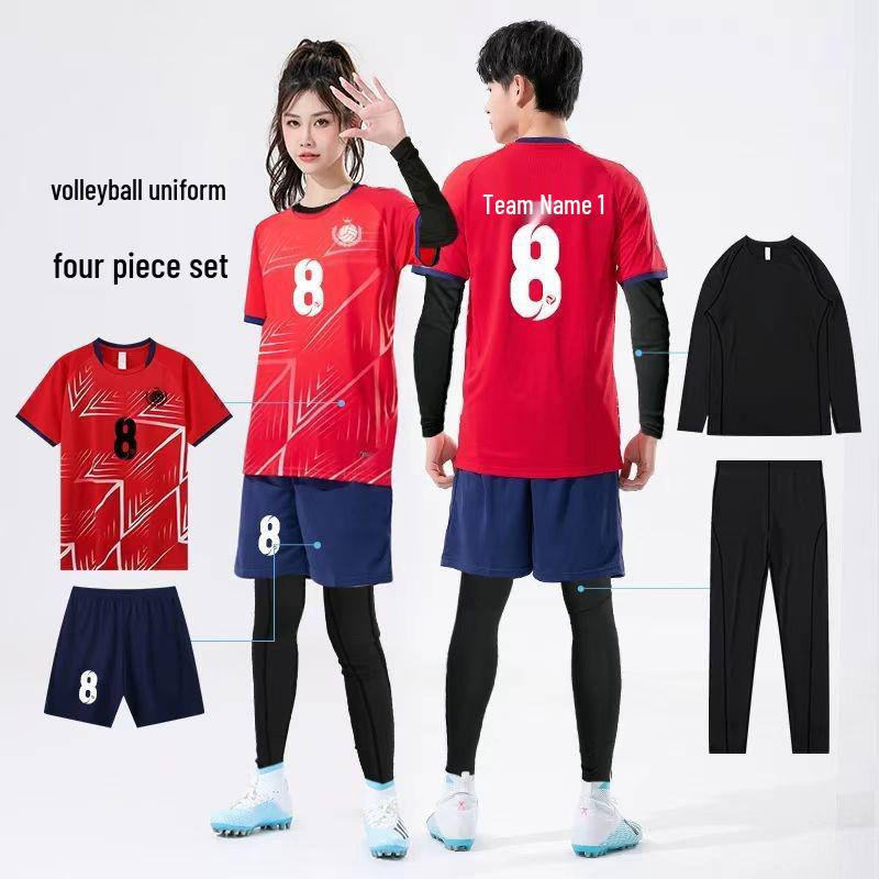 Quick-Dry Autumn/Winter Sports Uniform Set for Adults & Kids - Football, Volleyball, Badminton XS