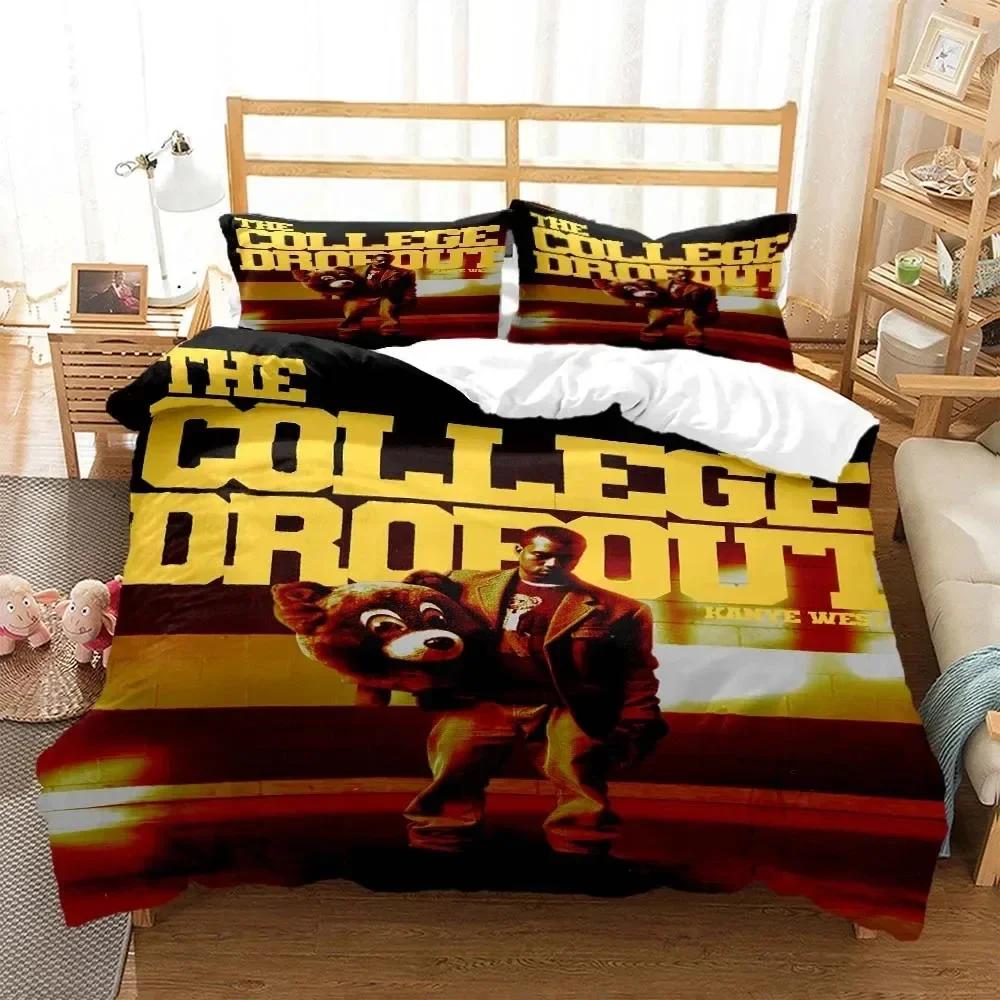 Rapper Kanye West Musik 3D Cartoon Printed Bedding Queen Bedding Set King Size Bedding Set Soft And Comfortable