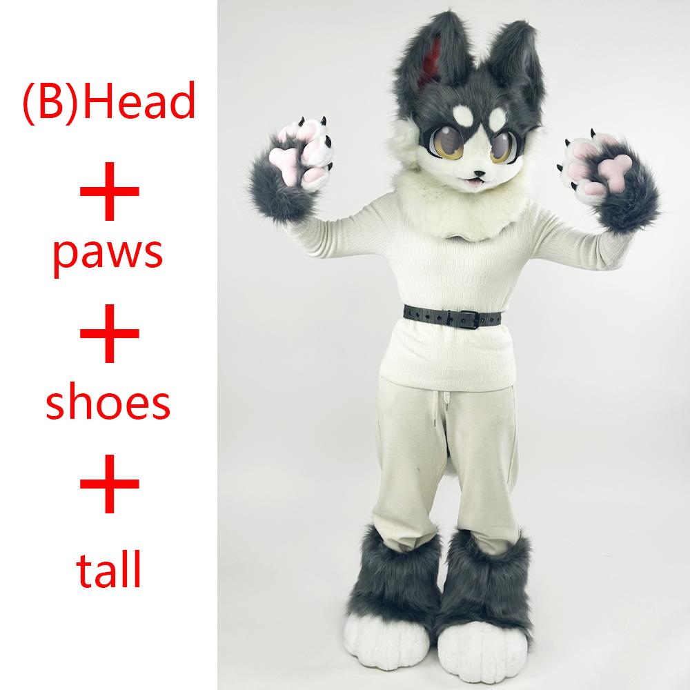 In Stock Fursuit Testa Economica Testa Animale Costume Gatto Testa Pelosa Kemono Cane Carino Testa Costume Gioco di Ruolo
