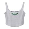 Badblood South Korea Sexy Sexy Vest Camisole Silm Short Letter Embroidered Top Sleeveless Zipper Women's Clothing