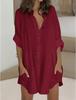 Autumn and winter new casual loose single-breasted shirt skirt, women