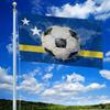 2D Flat, 2D Flat - 1pc, Multiple Sizes, Cura?ao National Flag Soccer Flag, 2D Flat with Stars and World Map Pattern, Available In Multiple Sizes, Outd