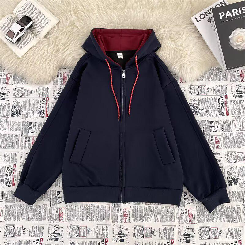 Unisex Winter Heavyweight Hooded Cardigan - 460g Zippered Outerwear with a High-End Feel L синий