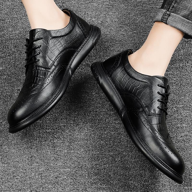 Fashion Classic Brand Men's Genuine Leather Shoes Autumn Winter Cotton Work Shoes Men's Outdoor Casual Shoes Business Low Top Shoes
