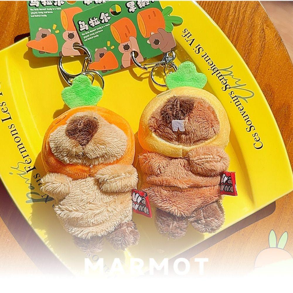 Cartoon Marmot Pendant Fluffy Groundhog Dolls Kawaii Plush Dolls Key Chain  Gifts