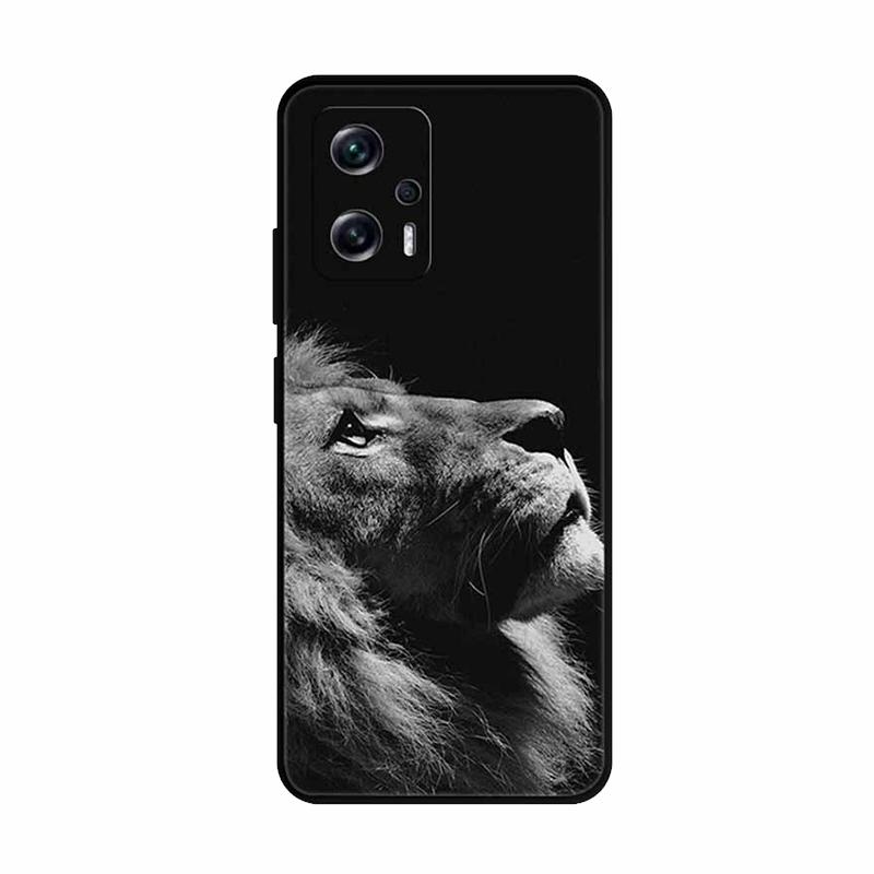 For Xiaomi Poco X4 GT Case X4GT X 4 GT Wolf TPU Silicone Soft TPU Back Cover for Poco X4 GT Para Cartoon Black Edge Fundas Coque