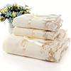 Luxury 3-Piece Set Lace Edge Super Fine Fiber Towels - Ultra Soft, Quick Dry with No Fading Bath Towel Mixed Fabric, Machine Washable