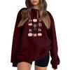 Women's Long Sleeve Neck Sweatshirt Loose Fit Casual Pullover Top with Small Halloween Print