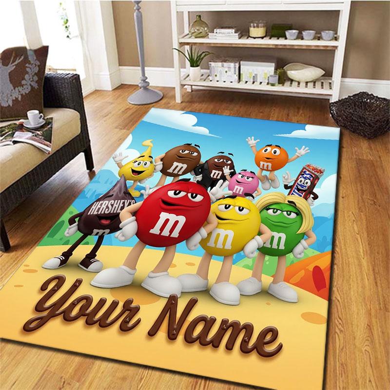 M&M's Custom Name Carpet Rug for Living Room Bedroom Home Sofa Decoration,Kids play Non-slip Floor Mat