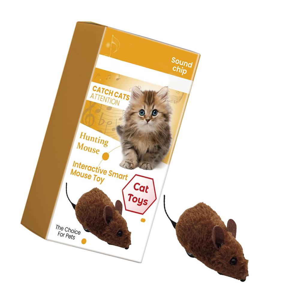 Simulationsmaus-Spielzeug für die Innenkatze, Katzenspielzeug mit quietschendem Ton, Pull&Back-Bewegungssimulations-Spielzeug in Mausform für den Innenbereich