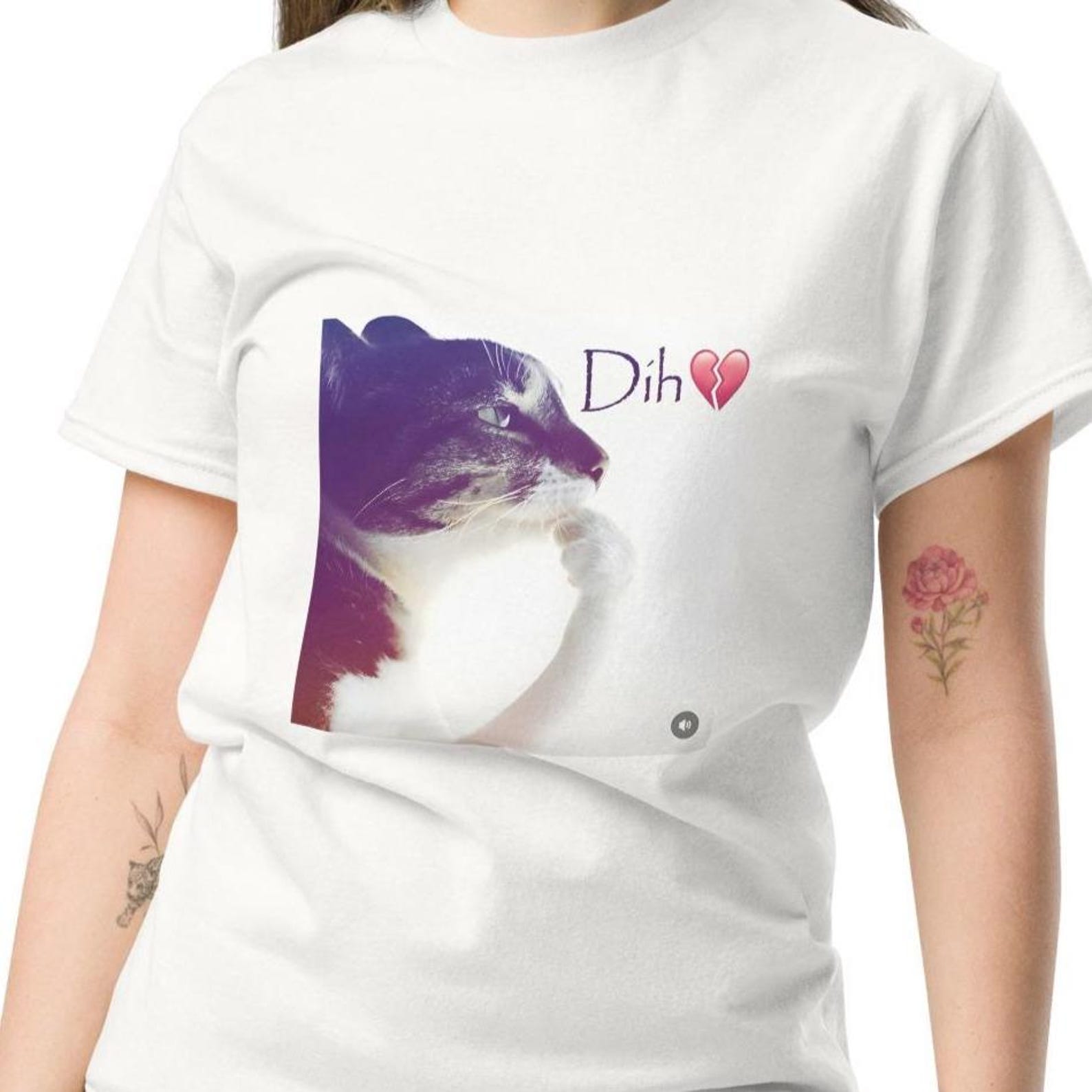 Dih Meme Shirt, Funny Inappropriate Shirt, Cat Joke Unisex Graphic Tee XL