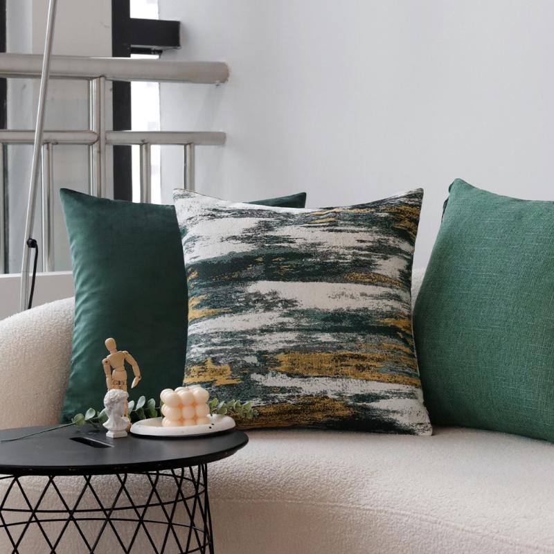 45X45CM Green Abstract Throw Pillow Cover Nordic Texture Homestay Cushion Cover Decor Home Decorative Pillowcase 2026