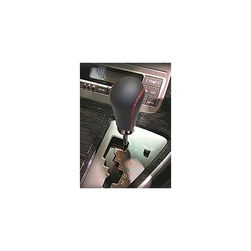 Kashimura AT Shift Knob, Genuine Leather with Red Stitching, for Gate-Type AT/MT/Column-Motor Vehicles, Screw-In Type, Easy Installation, NKS-97