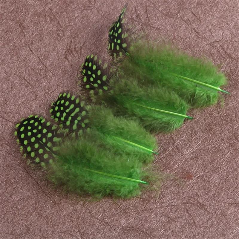100Pcs Polka Dot Guinea Hen Plumage Feathers for Crafts Pearl Spotted Pheasant Feather for Jewelry Making Hats Carnaval Plumas