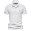 Hochwertiges einfarbiges kurzärmeliges Polo-Shirt für Herren, 70% Baumwolle, mit Hirsch-Stickerei, Europäische Größe, Basic Sommer-Freizeit-Oberteil