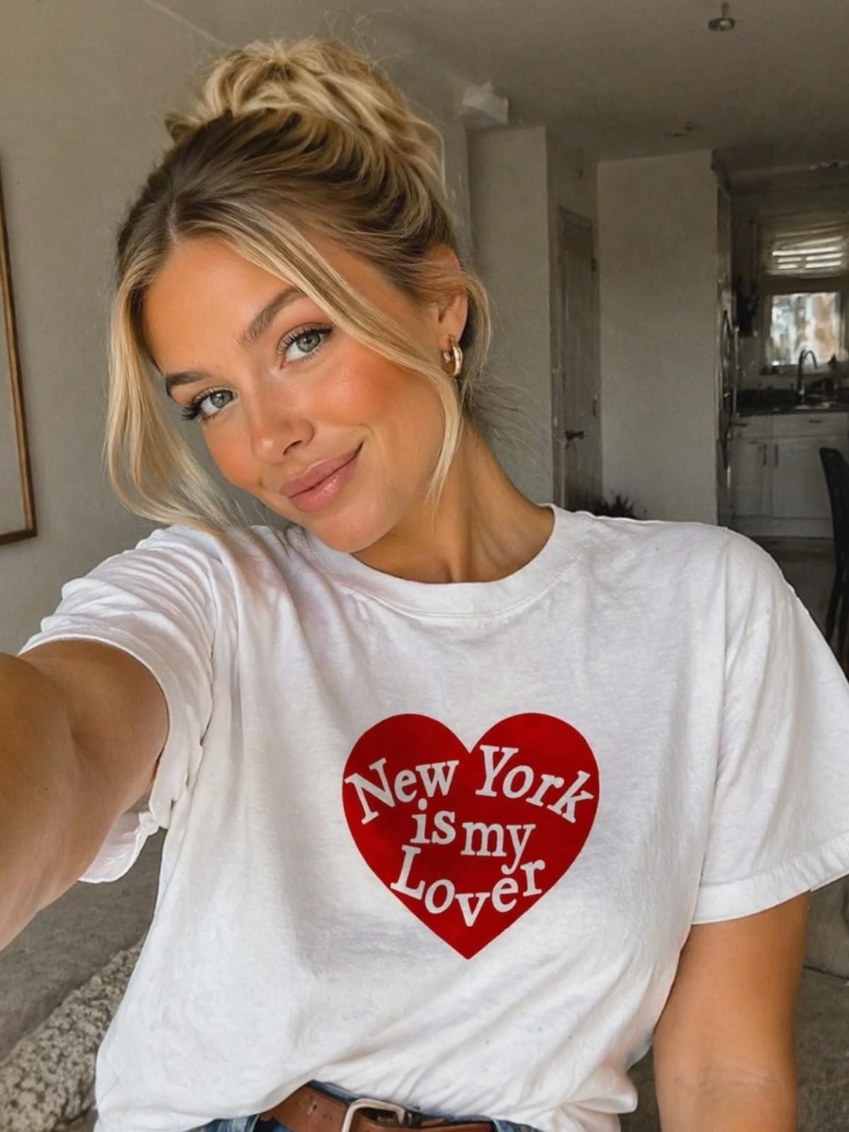 Madewell Alexa Chung T-Shirt Women L White New York Is My Lover Graphic Tee NYC XXL
