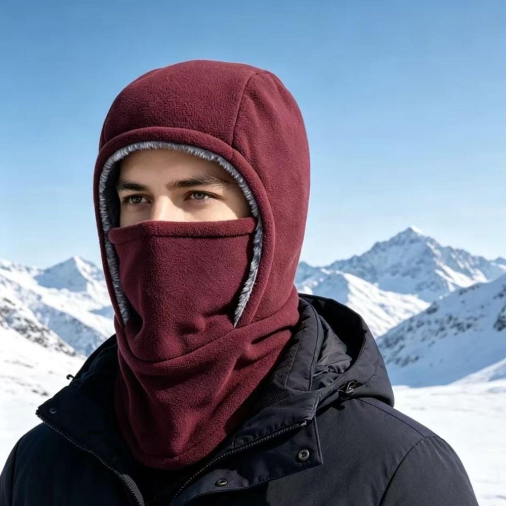 Fleece Balaclava Cycling Cap Cold-proof Ski Windproof Cap Motorcycle Bicycle Hat Warm Hood Hat Ski