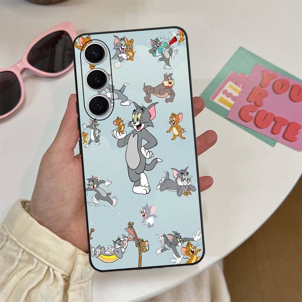 Animated T-Tom And J-Jerry Phone Case For Samsung S 20 21 22 23 Lite Plus Ultra Clear Mobile Cover Funda