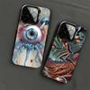 Scary Monster Eyeballs Frosted Phone Case For iPhone 17 16 15 14 Plus 13 12 11 Pro Max X Xs XR Silver Hard Cover