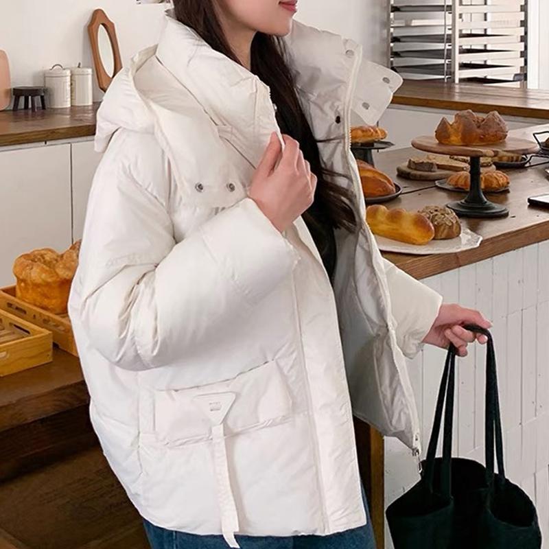Down Jacket Hooded Women'S Winter Short 2024 New Fashion White Duck Down Plus Size