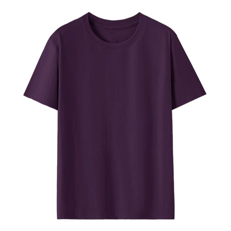 Pure cotton T-shirt women's round neck short-sleeved T-shirt logo advertising shirt group clothing trendy brand women's top solid color clothes
