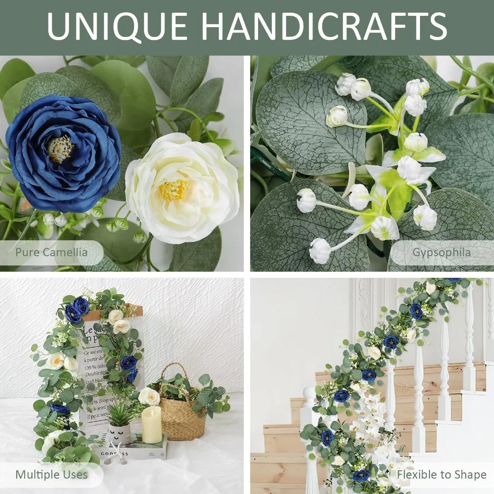 1pc Artificial Eucalyptus Flower Garland For Home Festival Wall Hanging Garden Wedding Party Decoration