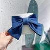 Korean Denim Bow Hair Clip with Rhinestones - Cute Princess Style Hair Accessory for Women