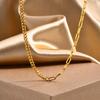 Classic Square Handmade Chain Necklace for Women,Stainless Steel Round Snake Chain Choker Necklace,Water Wave Bead Chain Jewelry