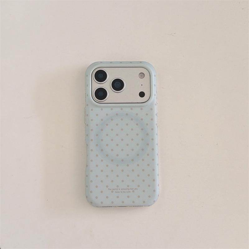 

Korean Polka Dot Star Magnetic Stand Case for iPhone 17/16 Pro Max/15/14 iPhone 15 Pro