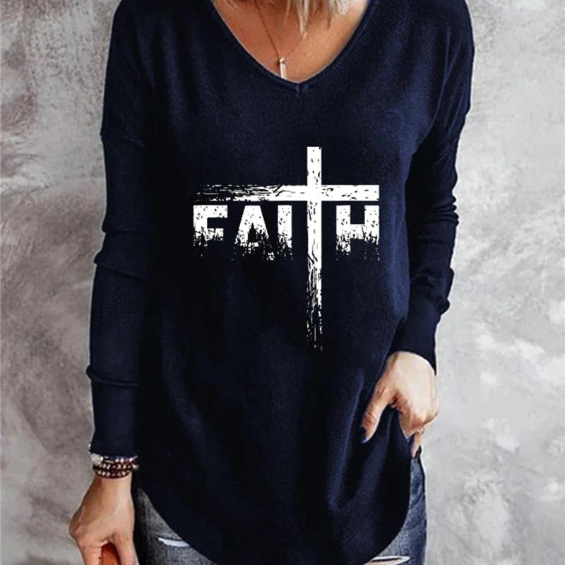 

Винтажные футболки с 3D рисунком из мультфильма, свободные футболки с длинными рукавами и принтом больших размеров, женские осенние футболки с v-образным вырезом 6XL