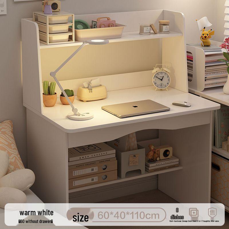 Multifunctional Student Desk with Bookshelf for Homework and Study in Bedroom or Dorm