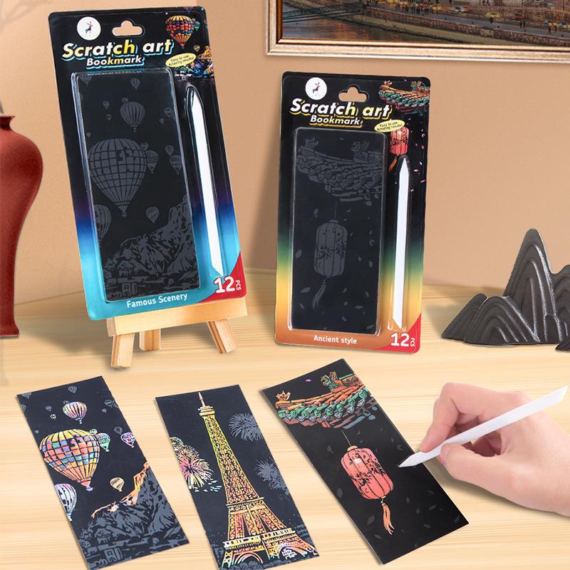 YUELU Night View Scratch Art for Kids: DIY Scratch Paper Toy & Gift