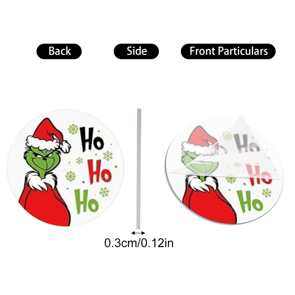 Christmas Decor - Acrylic Flat Ornaments With Whimsical Design For Tree & Home Holiday Decorating