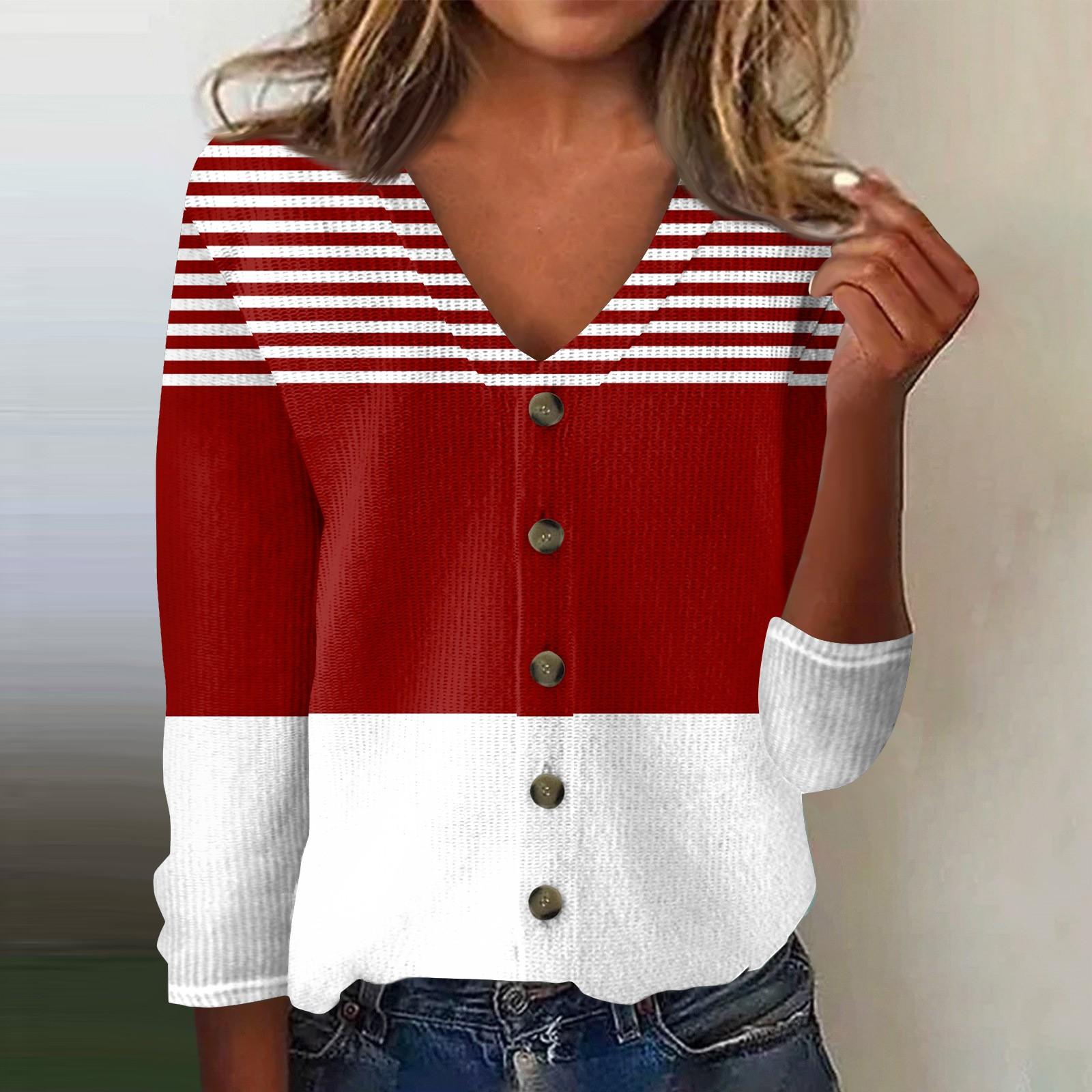 

Женская модная принтованная длинная рукава вязаный кардиган куртка на пуговицах XL винный