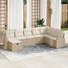 VidaXL 8-Piece Garden Sofa Set with Beige Cushions Poly Rattan 3359130