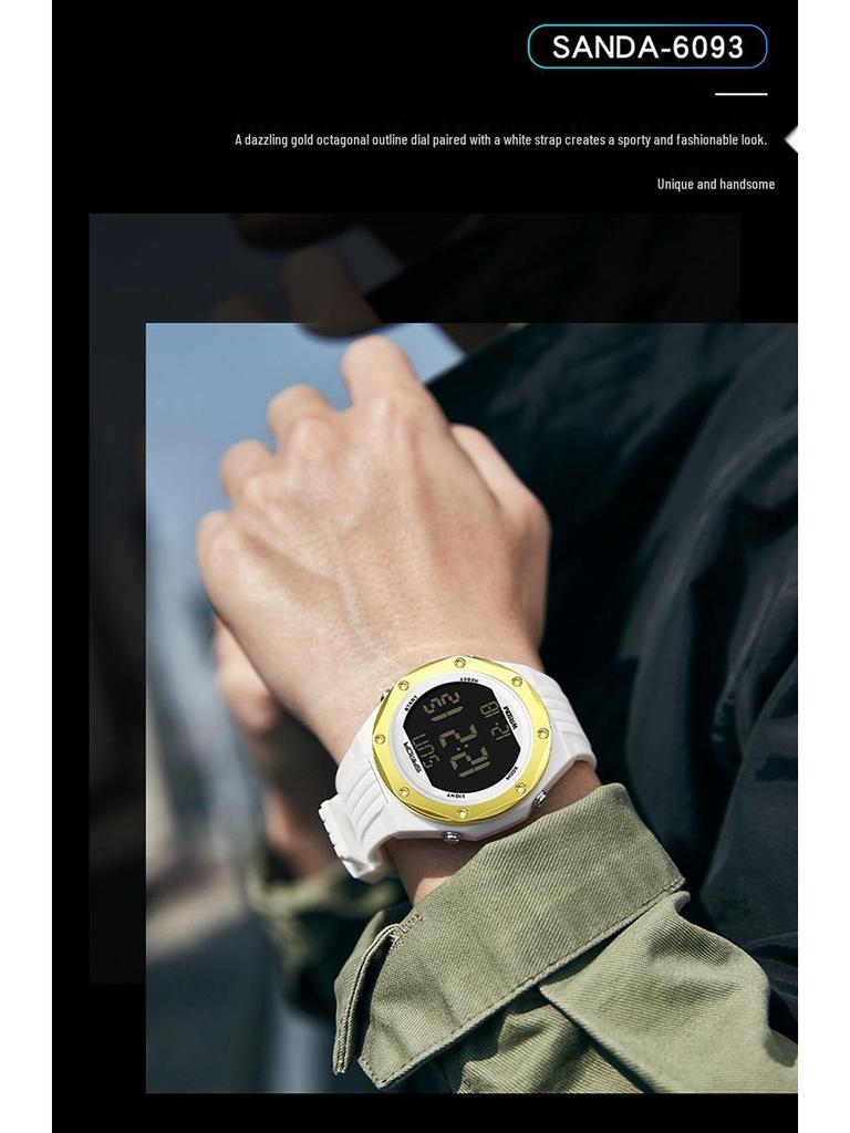 Sanda Men's Waterproof Digital Sports Watch with Backlight and Multifunctional Features