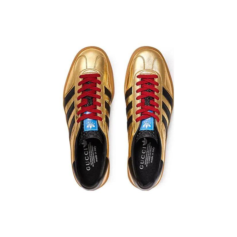 Adidas Leather Low-Top Lace-Up Training Shoes Women Sneakers Gold 707861 AAA2M 8043