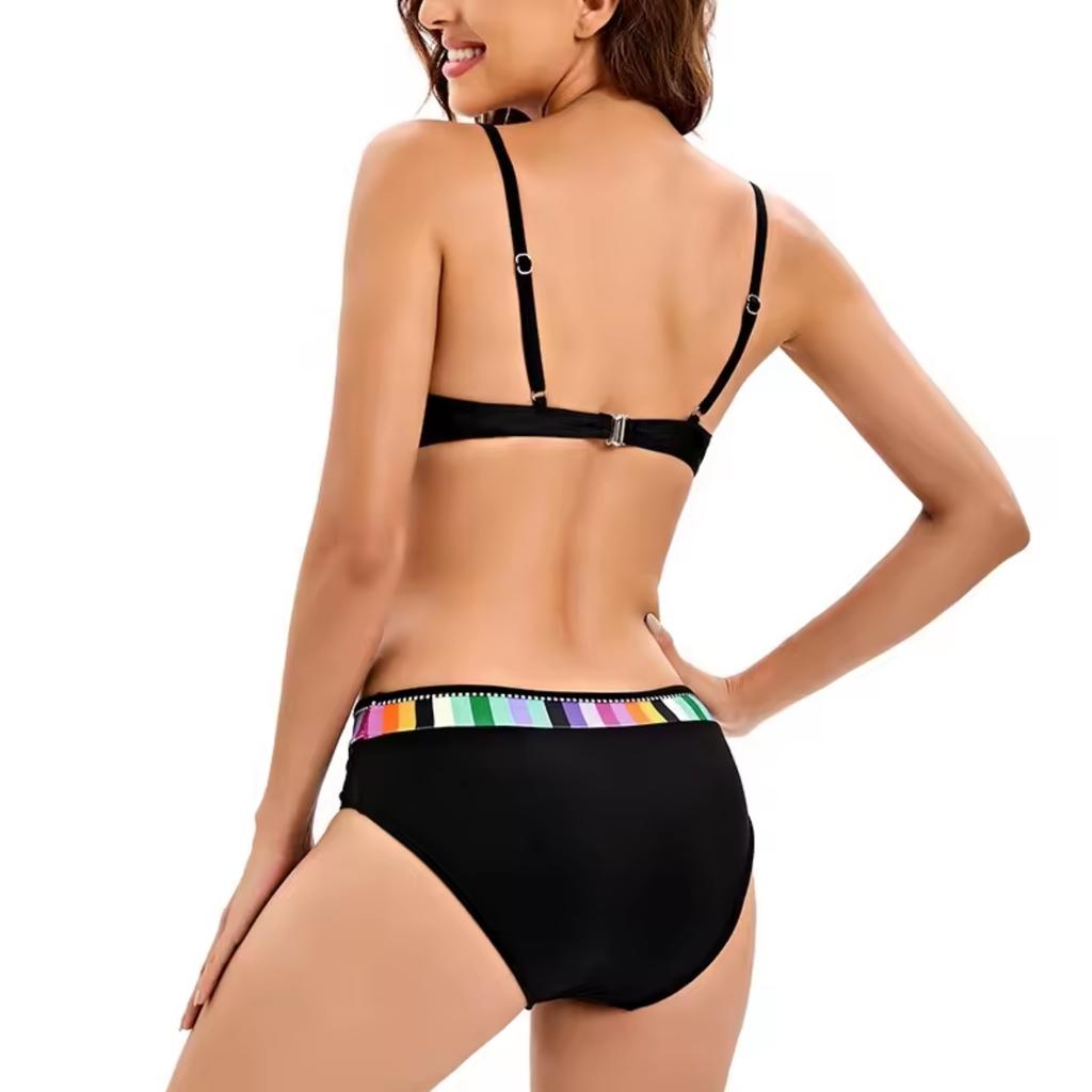 Two-piece Women's Swimsuit Set, Black, Padded Suit. Two-piece Women's Swimsuit Set, Black, Padded Suit, XL.