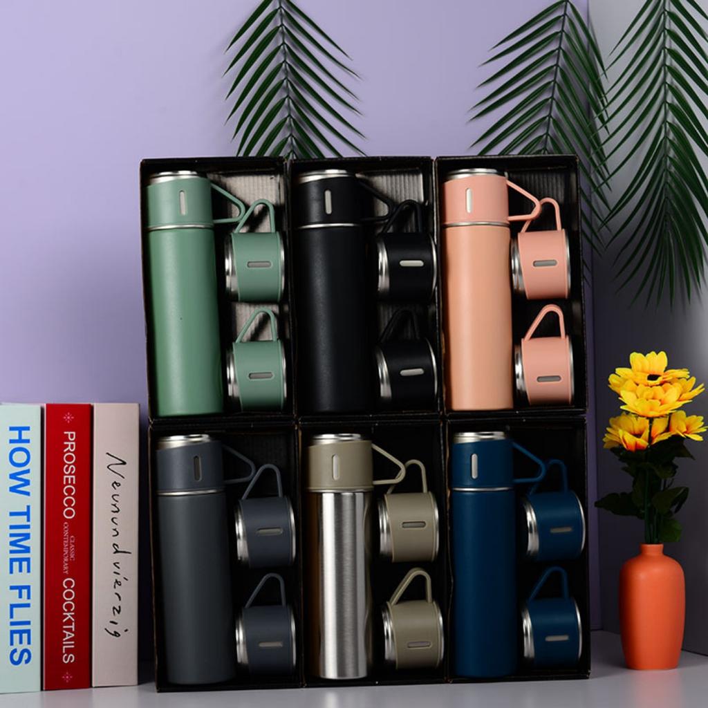 500ML 304 Stainless Steel Vacuum Insulated Cup Gift Set Office Business Coffee Mug Thermos Bottle Office Gift Set