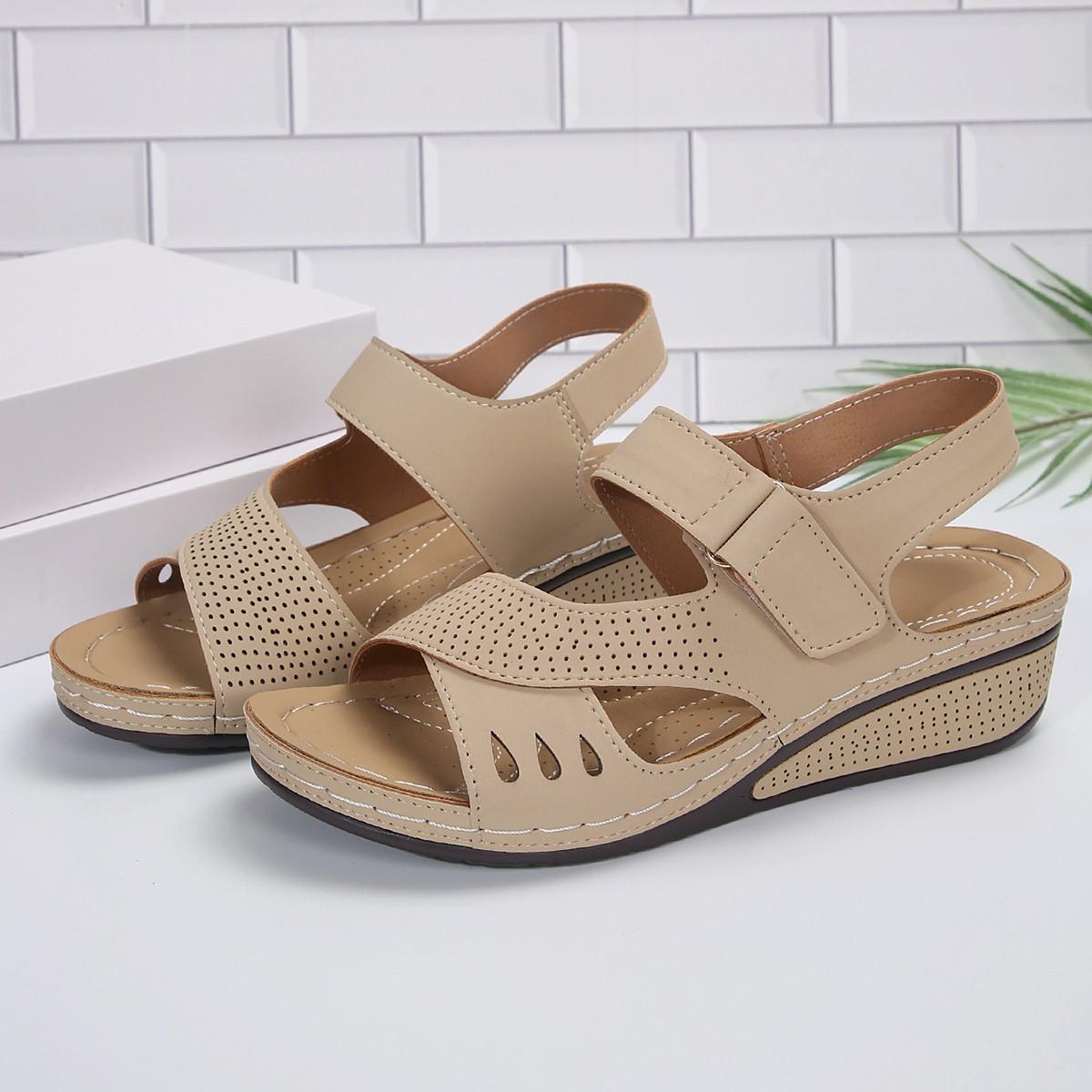 22 summer new large size casual sandals, Roman style, wedge heel sandals 36