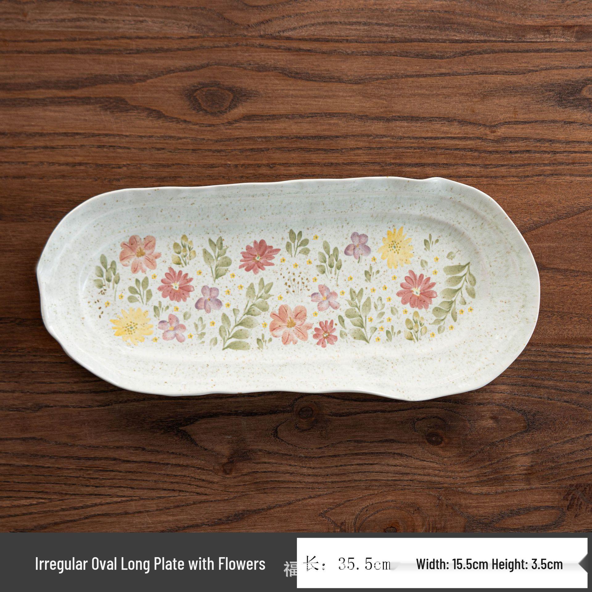 Elegant Large Ceramic Fruit & Dessert Plate – Versatile for Dried Fruits, Fish, or Salads.