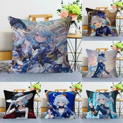 Genshin Impact F-Furina Personalized Pillow Cover Kids Bedroom Wild Party Decor Pillowcase Kid Birthday Shower Gift